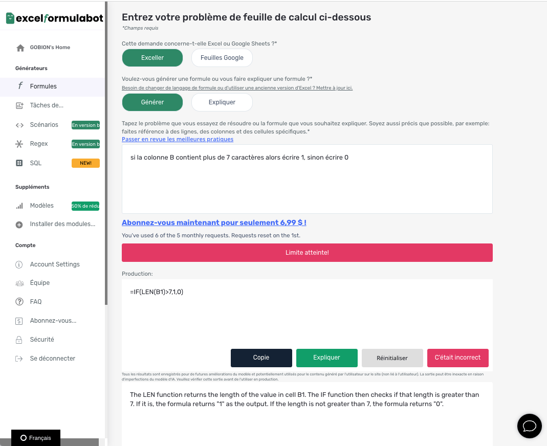 excel formula bot IA